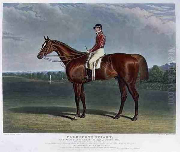 Plenipotentiary the Winner of the Derby Stakes at Epsom 1834 Oil Painting by John Frederick Herring Snr