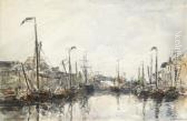 Le Bassin A Bruxelles Oil Painting by Eugene Boudin