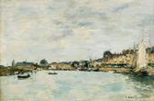 Trouville, Le Port Oil Painting by Eugene Boudin