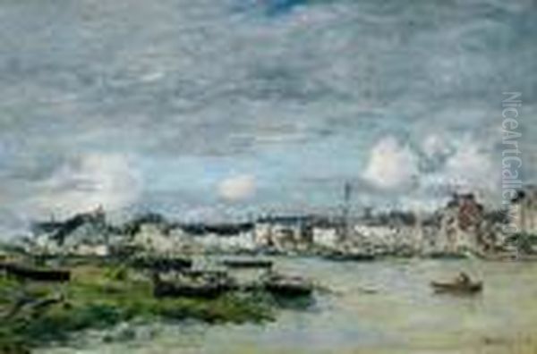 Trouville, Le Port Oil Painting by Eugene Boudin