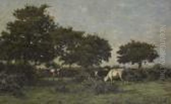 Eugene Paysage Aux Vaches Oil Painting by Eugene Boudin