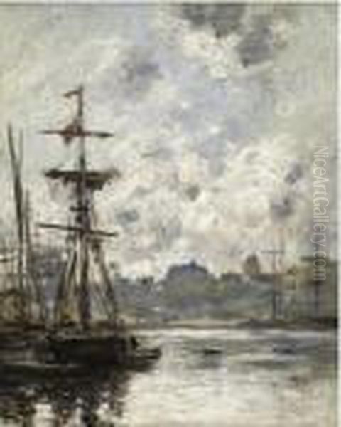 Le Port De Fecamp Oil Painting by Eugene Boudin