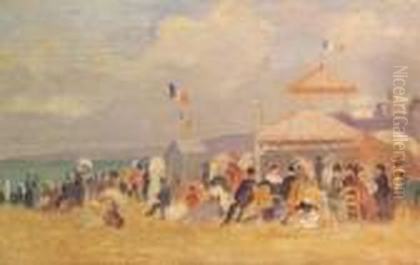 Afternoon At The Beach Oil Painting by Eugene Boudin