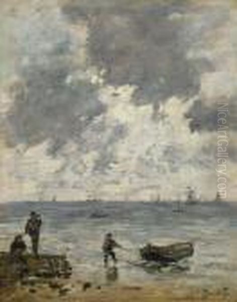 Le Havre. La Mer Au Soleil Couchant Oil Painting by Eugene Boudin