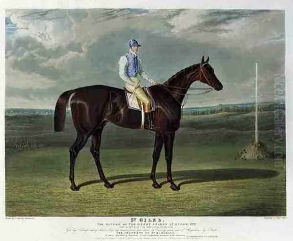 St Giles the Winner of the Derby Stakes at Epsom Oil Painting by John Frederick Herring Snr