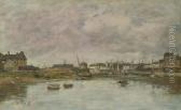 Trouville, Le Port Oil Painting by Eugene Boudin