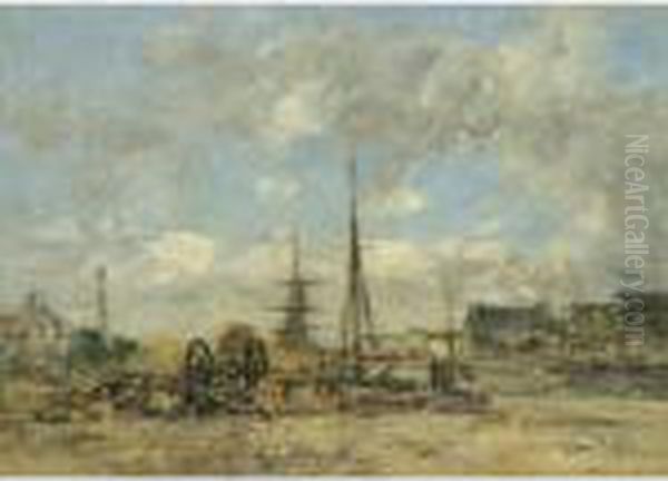 Trouville. Le Port Oil Painting by Eugene Boudin