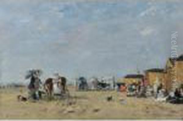 Berck. La Plage Oil Painting by Eugene Boudin