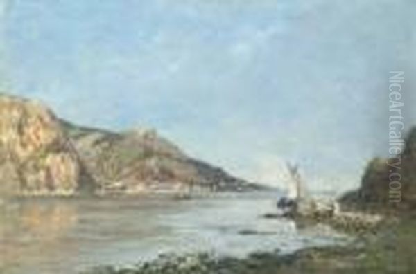 La Baie Des Fourmis, Beaulieu Oil Painting by Eugene Boudin