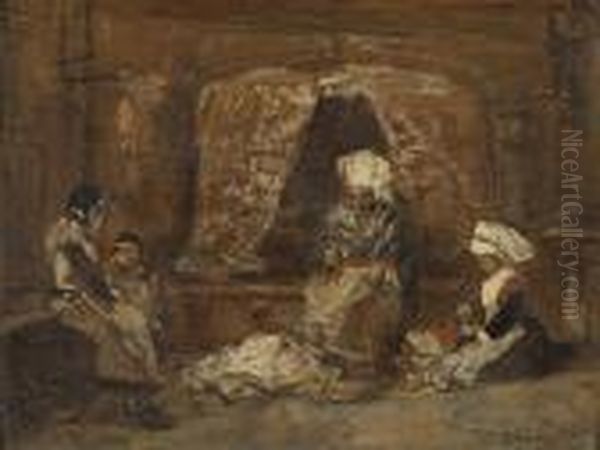 Les Coutieres De Plougastel Oil Painting by Eugene Boudin