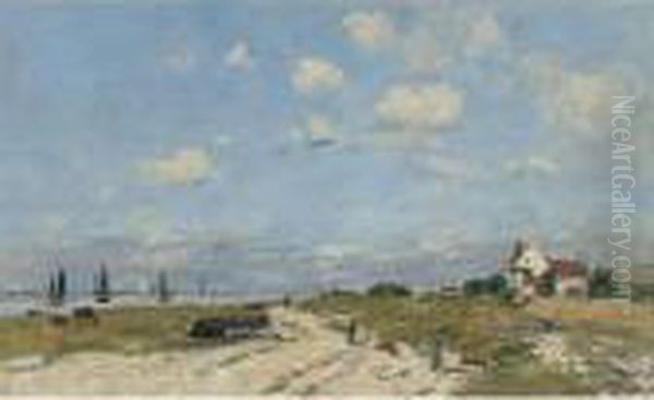 Les Dunes A Etaples Oil Painting by Eugene Boudin