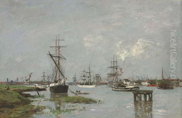 Le Port, Anvers Oil Painting by Eugene Boudin