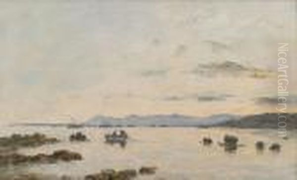 Golfe Juan L'escadre Dans La Baie Oil Painting by Eugene Boudin