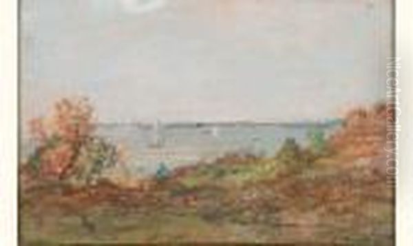 Environs De Honfleur Oil Painting by Eugene Boudin