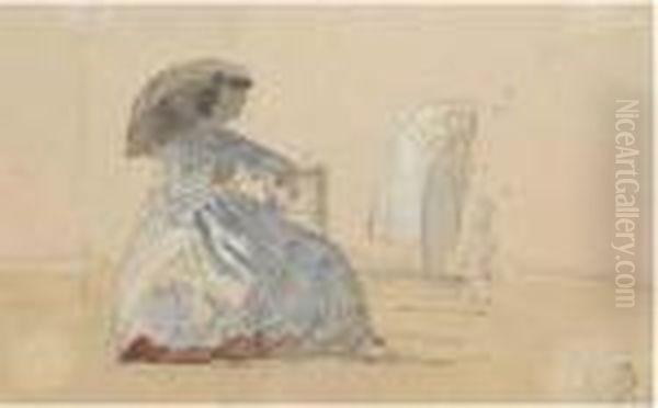 Femme A La Plage Oil Painting by Eugene Boudin