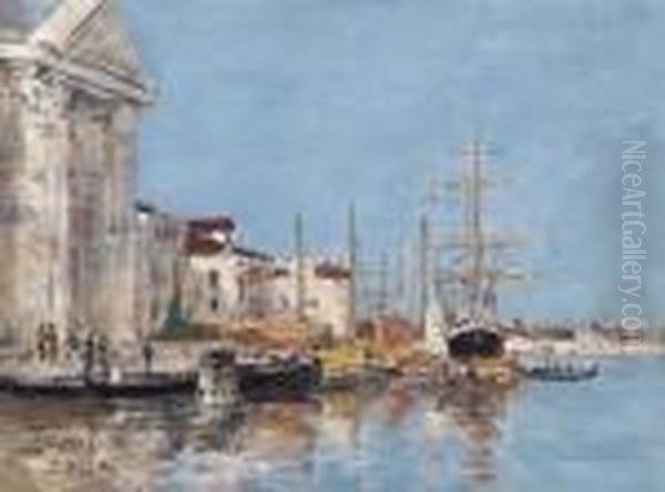 La Douane, Venise Oil Painting by Eugene Boudin