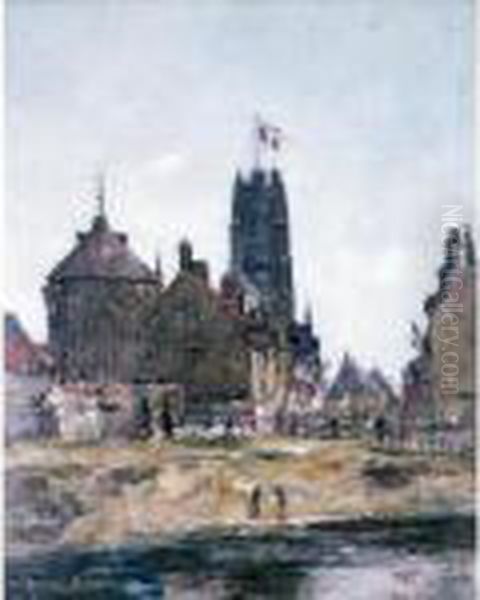 Dunkerque. Jour De Fete Oil Painting by Eugene Boudin