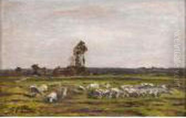 Paysage Normand Oil Painting by Eugene Boudin