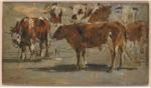 Etude De Vaches Oil Painting by Eugene Boudin