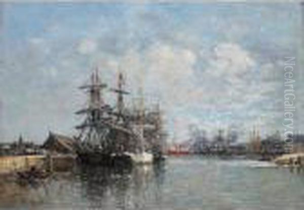 Le Havre. Bassin De Voiliers Oil Painting by Eugene Boudin