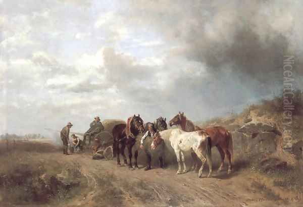 Auf Dem Felde Oil Painting by Ludwig Hartmann