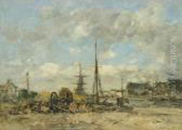 Trouville. Le Port Oil Painting by Eugene Boudin