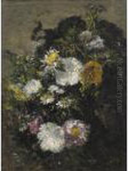 Etude De Marguerites Oil Painting by Eugene Boudin