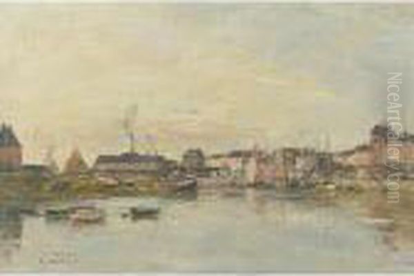 Trouville, Le Port Oil Painting by Eugene Boudin