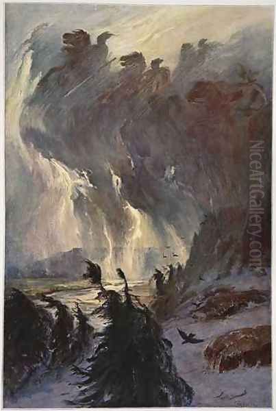 Ride of the Valkyries Oil Painting by Hermann Hendrich