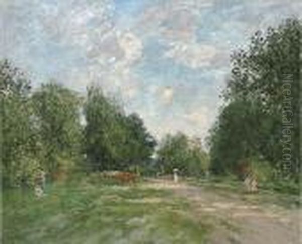 Le Parc Cordier A Trouville Oil Painting by Eugene Boudin