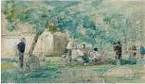 Scene Bretonne, 1867-1870 Oil Painting by Eugene Boudin