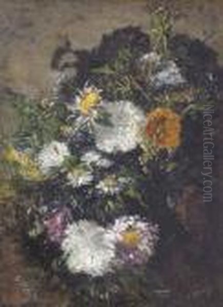 Blumenstillleben. Oil Painting by Eugene Boudin