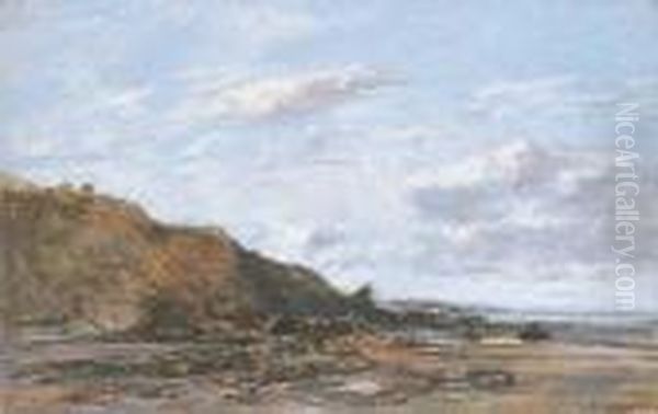 La Greve (environs De Honfleur) Oil Painting by Eugene Boudin