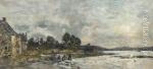 Hopital-camfrout. Le Rivage Oil Painting by Eugene Boudin