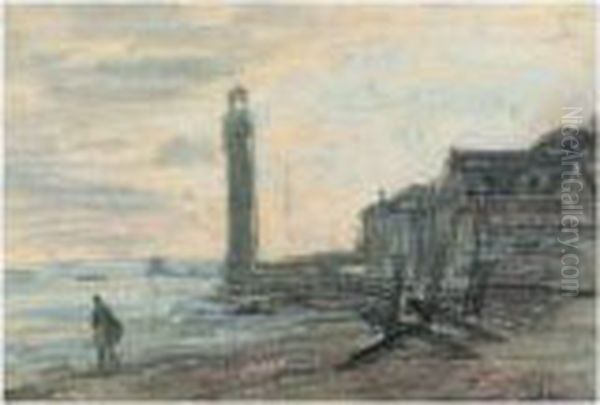 Phare Environs D'honfleur Oil Painting by Eugene Boudin