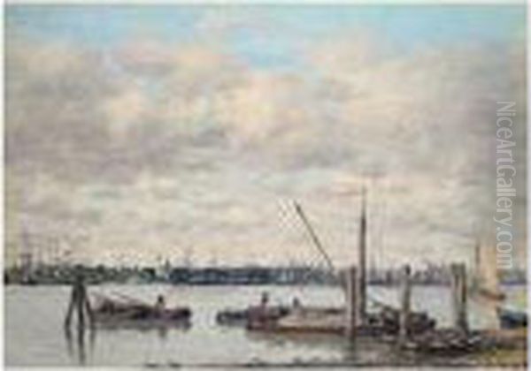 Rotterdam. La Meuse Oil Painting by Eugene Boudin