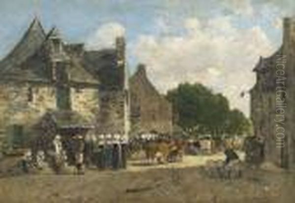 Jour De Foire Oil Painting by Eugene Boudin