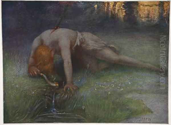 The death of Siegfried Oil Painting by Hermann Hendrich