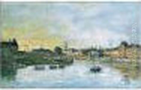 Trouville. Le Port Oil Painting by Eugene Boudin