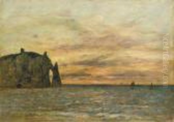 Etretat Oil Painting by Eugene Boudin