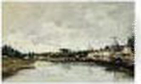 La Somme A Saint Oil Painting by Eugene Boudin