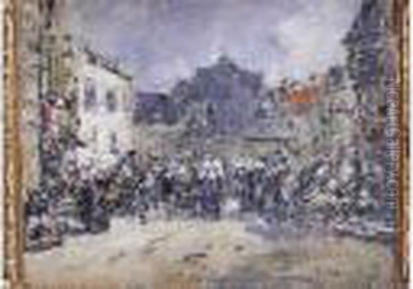 18 X 24 Cm Oil Painting by Eugene Boudin