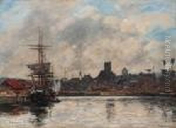 Fecamp, Le Port Oil Painting by Eugene Boudin