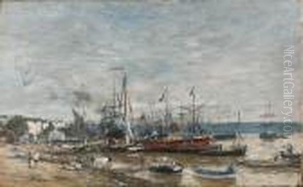 Bordeaux, Un Coin De Port Oil Painting by Eugene Boudin