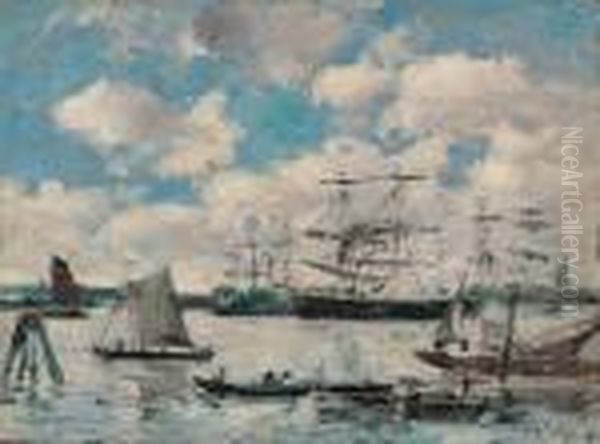 Les Environs De Rotterdam Oil Painting by Eugene Boudin