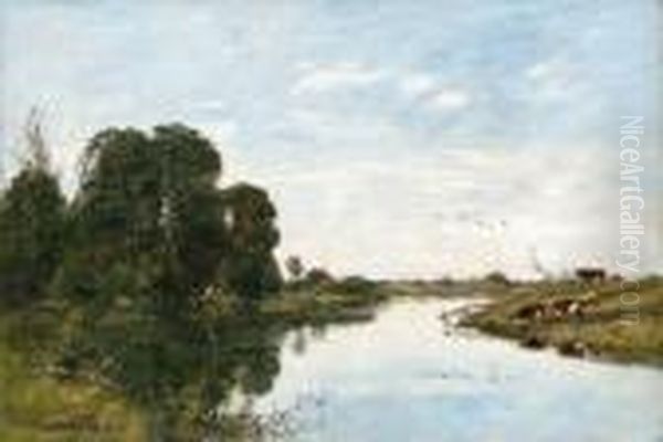 La Touques Saint-arnoult Oil Painting by Eugene Boudin