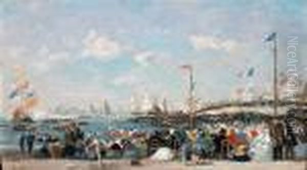 Le Havre. La Fte Des Rgates Oil Painting by Eugene Boudin