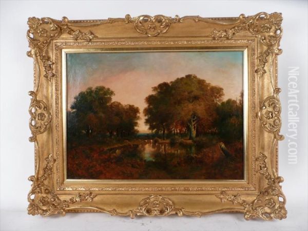 Evening At Buckhurst Hill Oil Painting by Samuel Bough