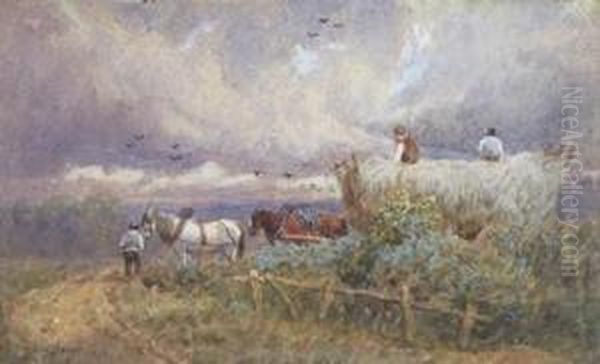 Leading The Haycart Oil Painting by Samuel Bough