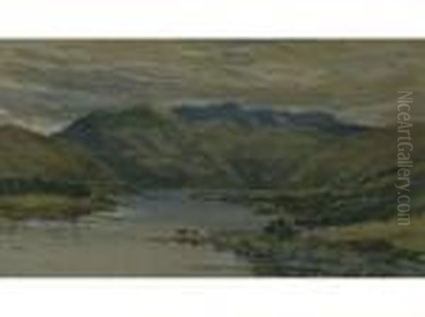 Five Sisters Of Kintail From Loch Duich Oil Painting by Samuel Bough